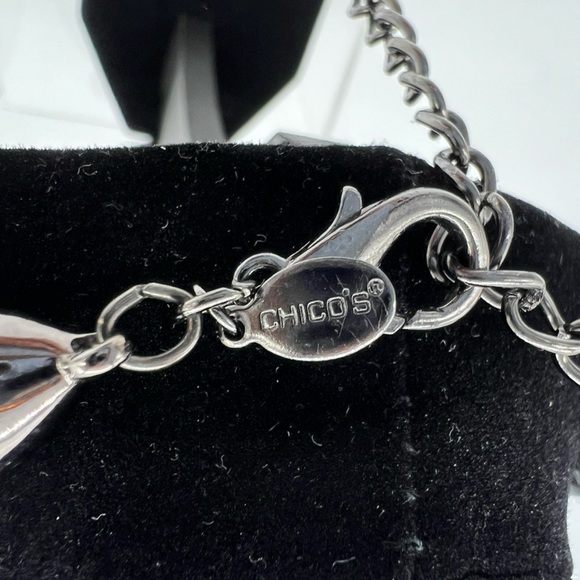 Chico’s Black Coed Necklace With Silver Pendant - Picture 7 of 11